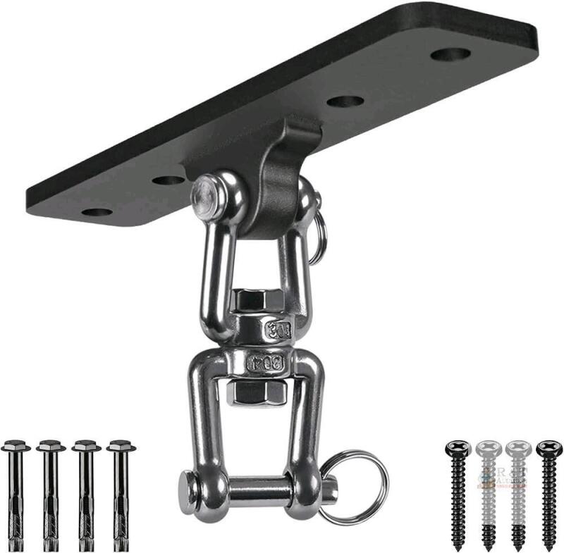New Heavy Bag Hanger,Wall Ceiling Mount Hook 360&deg; Rotation Wood Beam Holder Body Weight Strength Training Systems, Aerial Yoga Swing & Hammock, 600lbs Capacity