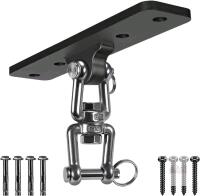 New Heavy Bag Hanger,Wall Ceiling Mount Hook 360&deg; Rotation Wood Beam Holder Body Weight Strength Training Systems, Aerial Yoga Swing & Hammock, 600lbs Capacity