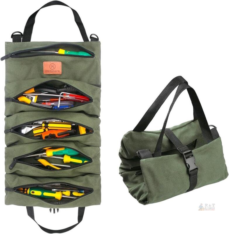 New Baqraxia Roll-Up Tool Bag, Roll Up Small Tool Storage, Heavy Duty Tool Organizer