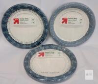 NEW up & up Heavy Duty Paper Plates 10" Blue Border, 3 Packs (60 Plates Total), Microwavable