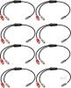 4 New 2-Packs 3.5mm to RCA Y Splitter Stereo Audio Cable 3.5mm Female to 2 RCA Female Audio Cable 1/8 Headphone Plug to 2 RCA Connector Stereo Cable for Mobile Phone MP3 Tablet Speaker (8 Cables Total)