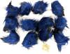 New Royal Blue / Black Faux Fur Pompoms - 12pcs Handmade Hairy Ball，Fits for Knitted Hats Scarves Shawls Key Chain Accessories 5.5 inches + Buttons