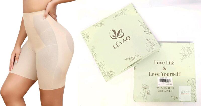 2 New Size LG LEVAO High Waisted Tummy Control Shorts for Women Shapewear with Steel Bones, Seamless Body Shaper Panties Anti-Roll Down