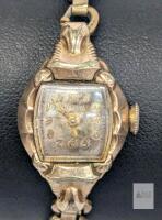 Bulova Ladies 1956 Mechanical Expansion Band Watch, Gold-Filled Case, Serial S692517, Swiss Made<br/>Vintage. Tested. Begins ticking as soon as it is wound. Missing backsides to 3 links in expansion band