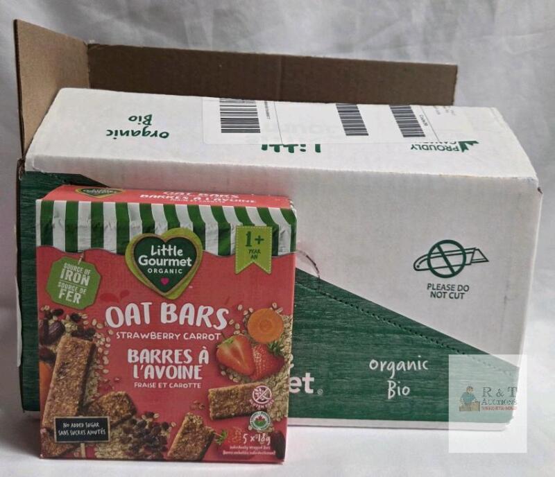 New Little Gourmet Organic Strawberry Carrot Oat Bars 8 pack (BB 2026 Sept 17)