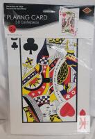 4 PACK Beistle 12" 3D Playing Card Table Centerpiece, King of Hearts & Ace of Spades, Multicolor