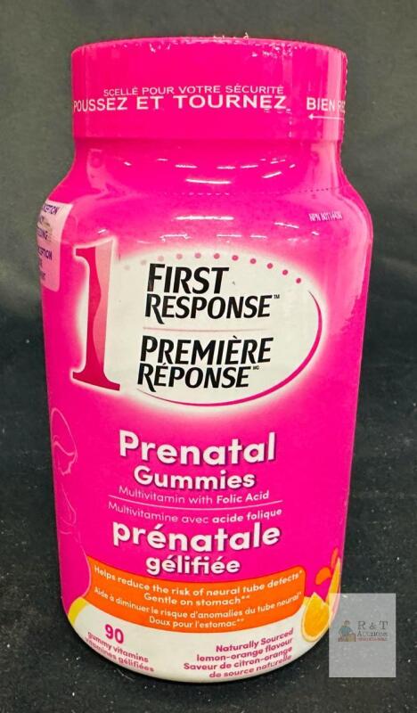First Response Prenatal Gummies 90 Ct Lemon-Orange Multivitamin with Folic Acid, Exp 01/27