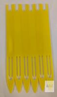 Set of 6 Yellow Plastic Yarn Weaving Needles, 6-Inch Length, Large Eye, Flat Design