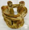 Circle of Friends 4-Figure Ceramic Candle Holder Sculpture, 6.5" Tall, 7" Diameter, Folk Art - 2