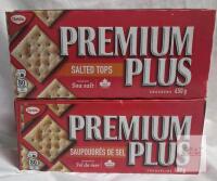 2 Christie Premium Plus Salted Tops Crackers, 450g Box, Baked in Canada, Best Before June 2026