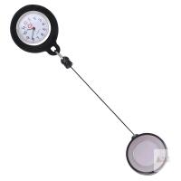 New Badge Reel Pocket Watch Fashion Pocket Watch Clip-on Pocket Hanging Watch Creative Pocket Hanging Watch Test Watch for Students (Black)