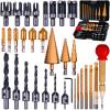 New Rocaris 32 Pack Woodworking Chamfer Drilling Tools, Including Countersink Drill Bits, L-Wrench, Wood Plug Cutter, Step Drill Bit, Center Punch, Cutting Twist Drill Bits