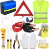 New Swpeet 13Pcs Car Roadside Emergency Kit, Safety Triangle Warning and Reflective Safety Vest, Jumper Cables, Tow Strap, Flashlight, Glove, Vehicle Auto Truck Safety Emergency Road Side Assistance Kits