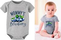 New Size 0-3 Months - Gray - Mommy's Blueberry Newborn Romper Short Sleeve Summer Onesie