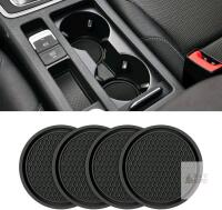 New Car Cup Holder Coaster, 4 Pack 2.75 Inch Diameter Non-Slip Universal Insert Coaster, Durable, Suitable for Most Car Interior, Car Accessory for Women and Men (Black)
