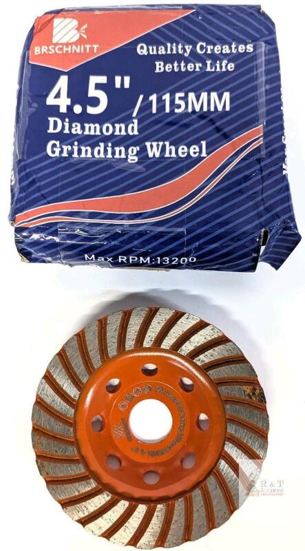 New Concrete Diamond Turbo Grinding Cup Wheel, BRSCHNITT 4.5 Inch Angle Grinder Diamond Turbo Row Cutting Wheel for Grinding/Polishing/Cleaning Surface Grinding Granite, Concrete, Stone, Cement, Marble, Rock (115mm)