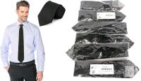 6 New Men's Classic Black Ties, Formal Wear, Weddings Groomsmen, Approx 58" Long