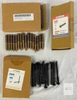 Assorted Fasteners: TGN 5/16" x 3-1/2" Hex Lag Screws, Kozelo M5 Socket Cap, 3/8" Hanger Bolts