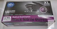 MedPride XL Black Nitrile Exam Gloves, MPR-50536, Powder Free, 100 Count, Lot 56459