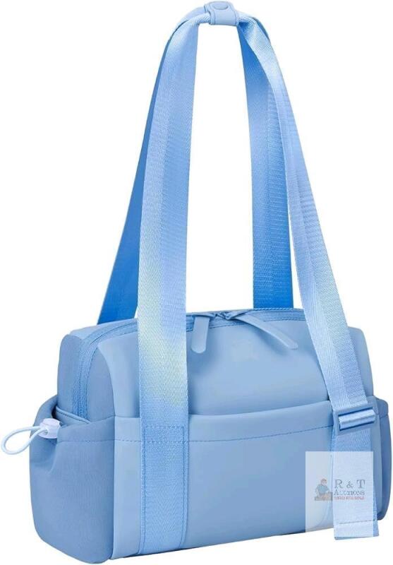 New BLUE Mini Gym / Diaper / Shoulder Bag With Wet Compartment, Great For Travel, Yoga, Workouts +