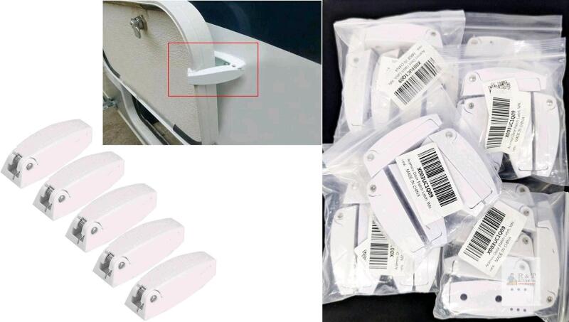 9 New Packs of 5 Aramox Door Hatch Latch, White Door Catch Holder Latch for RV Motorhome Trailer Caravan Travel Baggage