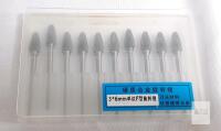 10pcs 3mm Shank 6mm Carbide Rotary Burr Set, Single Cut F Type, Plastic Case,