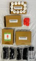 Assorted Mixed new Lot: T Type Pipe Grommets, Key Cap Tags, 16x25mm End Caps, Peel-and-Seal Cable Sleeves