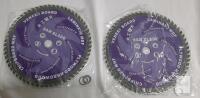 6.5" Circular Saw Blade, 5/8" Arbor, 60T, Max 9260 RPM, Multi-Material, 2-Pack with Spacers