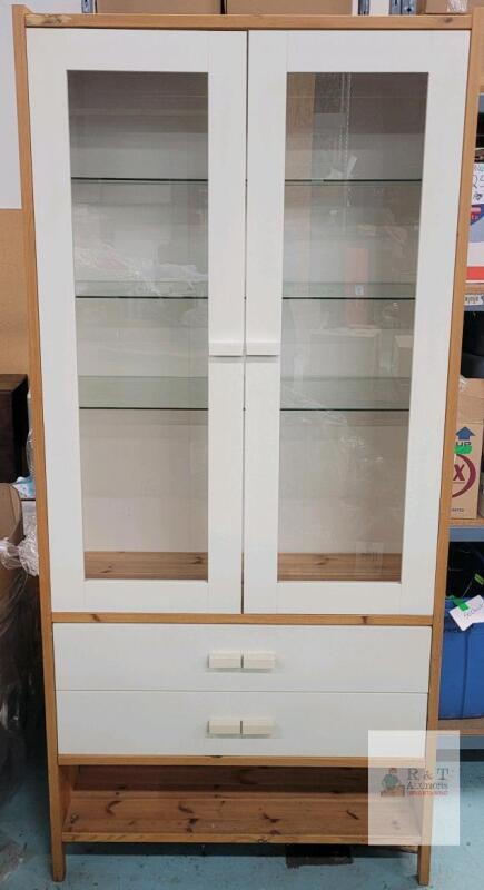 Dining Room 2-Door / 3 Glass Shelf Cabinet . Measures 38 &frac14;"&times;83"&times;15 &frac34;"