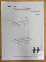 New , Open Box - Good Life 2 Tier Wood & Industrial Pipe Plant Wall Shelf . Model # UB048-12 No.23U222 - Appears Complete