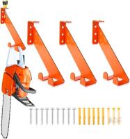 New 3pc 3 in 1 Chainsaw Holder 10" - Heavy Duty Chainsaw Wall Mount, 10 Gauge Steel Chain Saw Hanger for Garage Organization, Hefty Rack Storage Organizer for Chainsaw Accessories and Tools, 180lbs Capacity