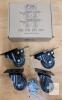 NEW GBL TPR-50mm Swivel Caster Wheels with Dual Locking Brake, Set of 4, 2" (50mm), 110 lbs Each