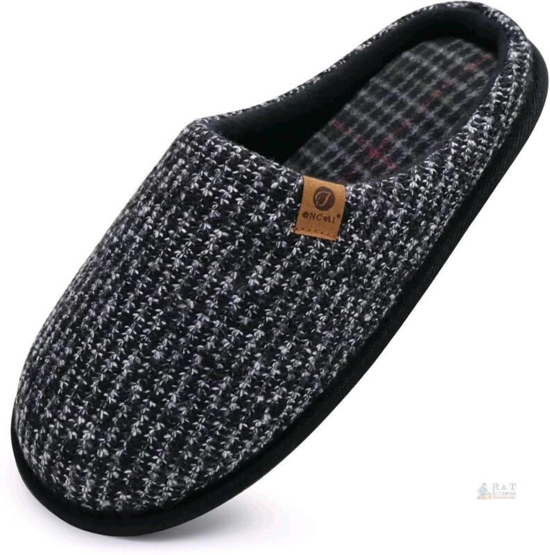 New Size 9 Men's ONCAI Cozy Memory Foam scuff Slippers Slip On Warm House Shoes Indoor/Outdoor With Best Arch Support
