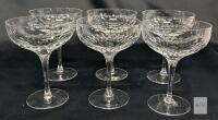 6 Vintage ORREFORS SWEDEN Prelude Clear Crystal Sherbet Champagne Glasses, 5.25" Tall, No Chips or Cracks, Some Utensil Marks Can Apparently Be Seen