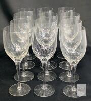 12 Vintage ORREFORS SWEDEN Prelude Clear Crystal Wine Glasses, 8.5" Tall, No Chips or Cracks, Some Utensil Marks Can Apparently Be Seen