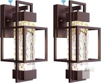 New Modern Outdoor Wall Lights 2 Pack, 15" Dusk to Dawn Sensor, Waterproof Porch Light, Bronze