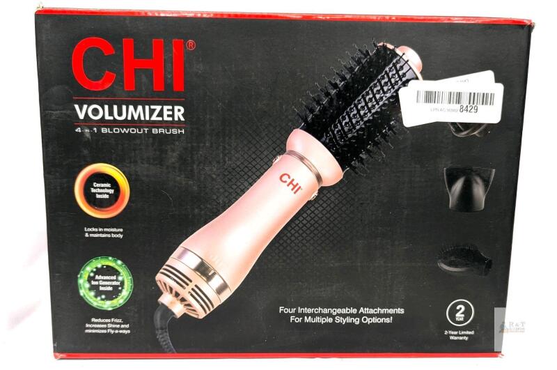CHI Volumizer 4-in-1 Blowout Brush, Tested For Power, Good Condition, Some Entangled Hair
