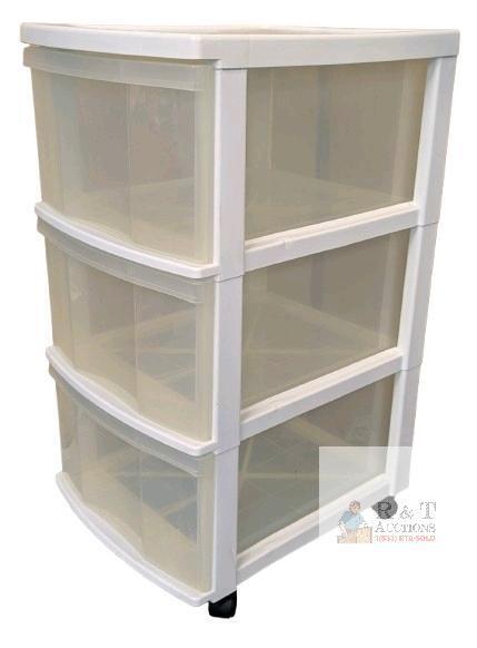 Gracious Living 3-Drawer Rolling Storage Organizer Cart, 26.5" Tall