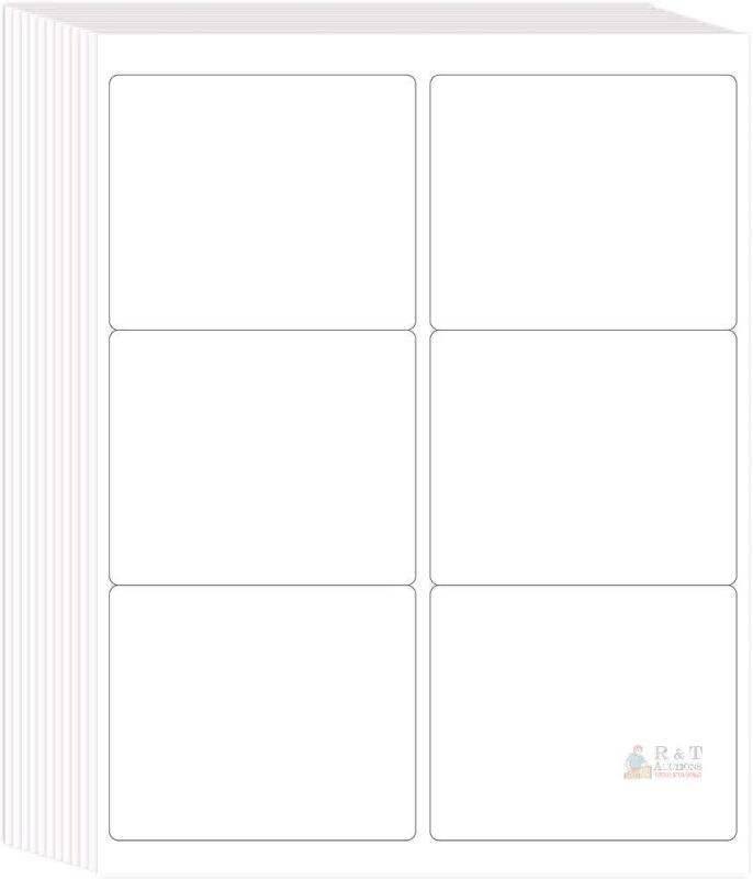New L LIKED 50 Sheets 6 per Page Label Papers, 3-1/3 x 4 in(8.5cmx10.16cm) Shipping Address Labels, Printable White Sticker Paper for Inkjet & Laser Printer