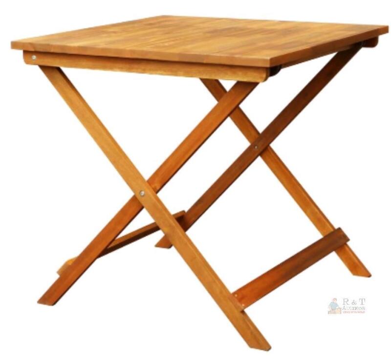 New INTERBUILD 30" x 30"x 29" Acacia Sydney Folding Bistro Table