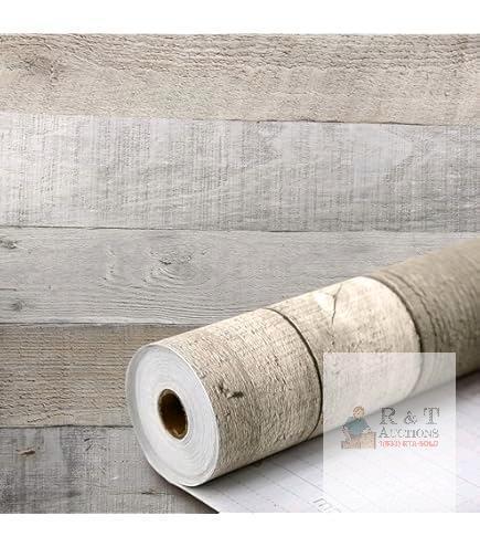 New Vintage Wood Peel and Stick Wallpaper Gray White Self Adhesive Wallpaper Waterproof and Oil-Proof Paper Home Decoration 17.3"x235"