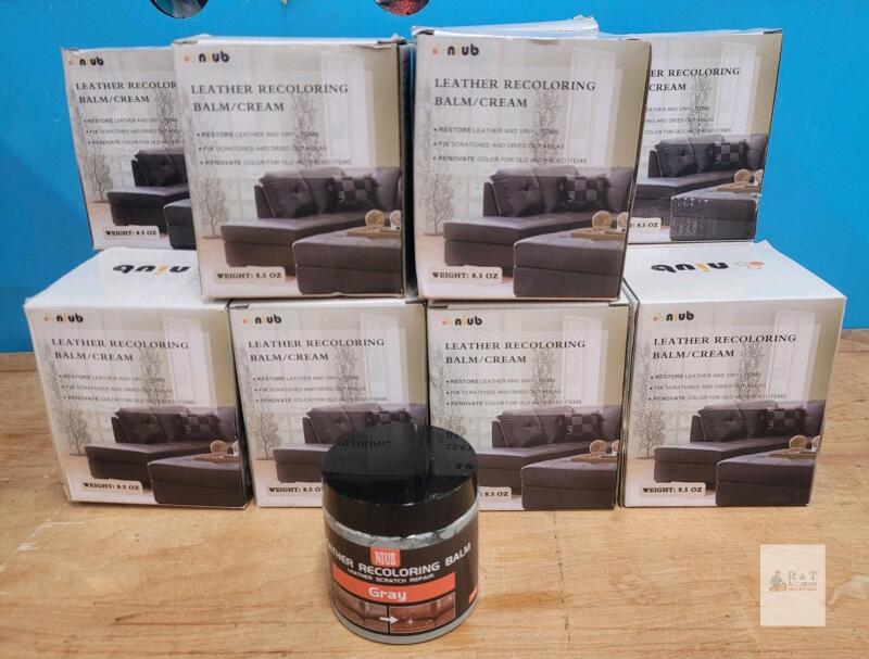 14 New Niub Grey Leather Recoloring Balm / Cream Leather Scratch Repair . 8.5oz. Bottles