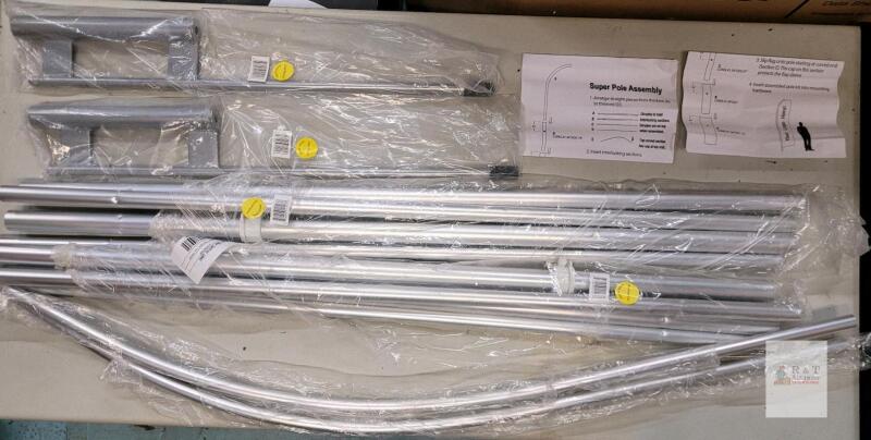Two (2) New Aluminum 10ft Super Pole Advertising Flag Ground Poles w/Stakes .
