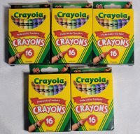Crayola Crayons 16 Count Box , Five (5) Boxes - New