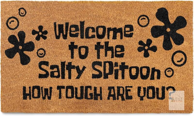 Welcome to the Salty Spittoon Door Mat 30x17 Inch, Salty Spittoon Doormat for Covered Outdoor Decor, Welcome Mat, Funny Nerd Gift, Geek Decor, Nerdy D&eacute;cor