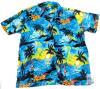 Size XXXL Men's Lightweight Flowy Tropical Ocean Short Sleeve Button-Up Top, In Good Condition, Light Wear