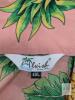 Size 4XL Men's Alvish Pink Pineapples & Tropical Plants Hawaiian-Style Short Sleeve Button-Up Top, In Good Condition, Light Wear - 2