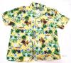 Size 4XL Men's Mountain Ridge Palm Trees & Turtles Hawaiian-Style Short Sleeve Button-Up Top, In Good Condition, Light Wear