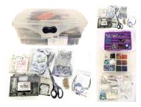 Assorted Jewelry Making, Beading & Craft Supplies & Tools in Bin