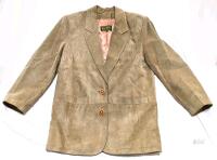 Vintage Size MED Women's DANIER Suede Leather 2 Button Blazer Jacket With Shoulder Pads